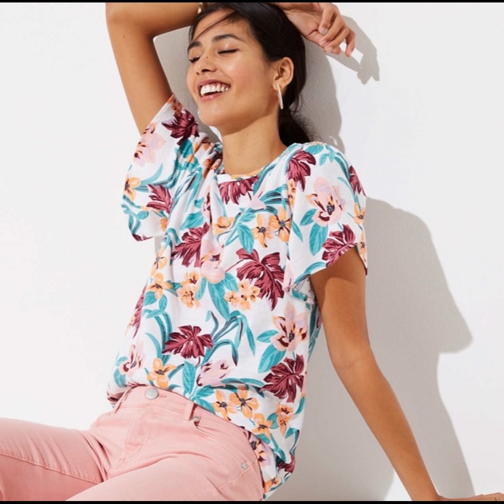 Loft Lily Petal Sleeve Vintage Tee XL
